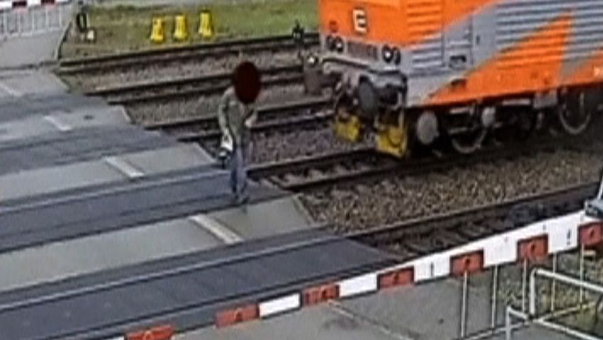 Czech man gets clipped by a train
