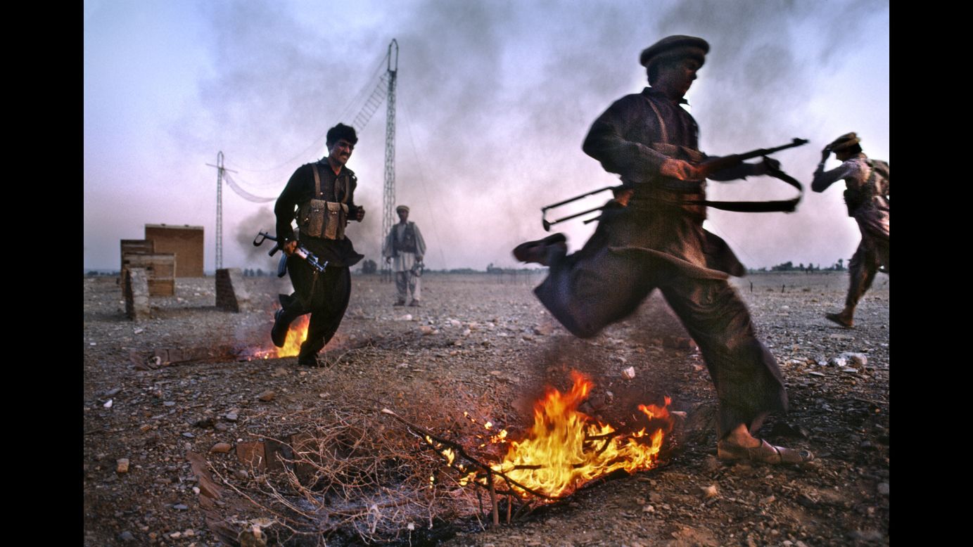 Young men train for war in Nangarhar province, 1984.