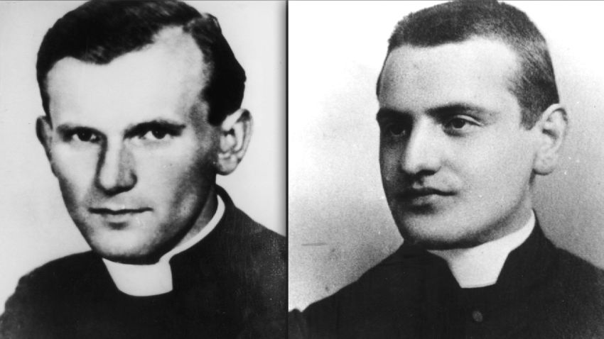 (L) Polish priest Karol Wojtyla, who became Pope John Paul II in 1978 and (R) Angelo Giuseppe Roncalli (1881 - 1963) who later became Pope John XXIII.