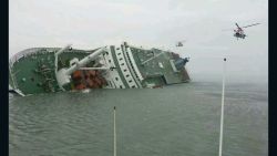 The passenger ferry Sewol sinks off the coast of Jindo Island on April 16, 2014 in Jindo-gun, South Korea.
