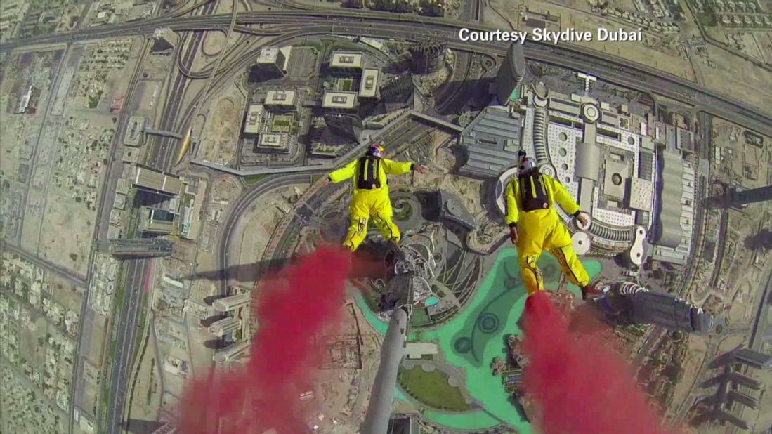Like everywhere in the world, BASE jumpers sometimes operate on the wrong side of the law. But Dubai has seen some spectacular -- and legal -- stunts. Soul Flyers World Champions Fred Fugen and Vincent Reffet broke the world record for the highest BASE jump from a building in 2014 when they scaled the Burj Khalifa. The jump involved three years of planning and training in the Swiss Alps. On the day the duo descended six times, on one occasion in wing suits.