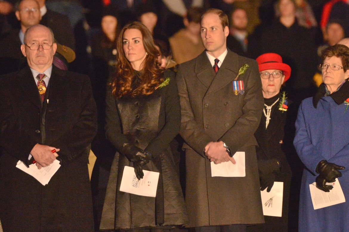 The royal couple attend Anzac Day commemorative services at the Australian War Memorial on April 25 in Canberra, Australia. 