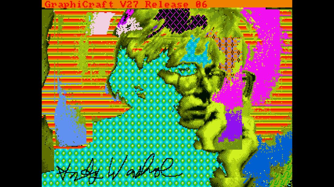 The Andy Warhol Museum released images that were recently recovered from an Amiga computer.  Warhol created the images as part of a commission by the Commodore computer company, which made the Amiga, to demonstrate the computer's graphic arts capabilities.  The images had been trapped on floppy discs in an obsolete format. One of the images released is this self-portrait titled "Andy2." 