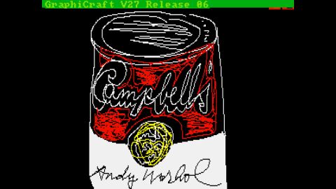 Warhol used the Amiga to create this version of a Campbell's soup can. 