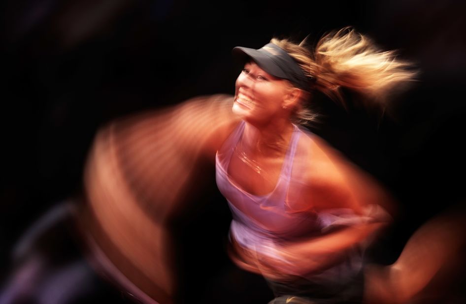 Maria Sharapova was in a hurry as she reached the quarterfinals of the WTA tournament in Stuttgart.