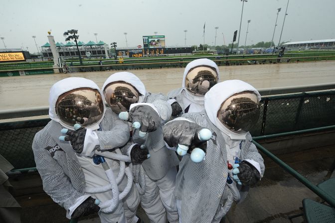 Spectators come in all shapes and sizes each, including a quartet of AXE astronauts in attendance at the event a year ago.