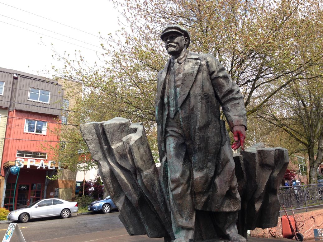 The deeply politically conservative city of Seattle is ... oh wait, how'd that statue of Vladimir Lenin get there? Actually, an American carpenter saved it from a scrapyard in then-Czechoslovakia and had it brought over to the United States.