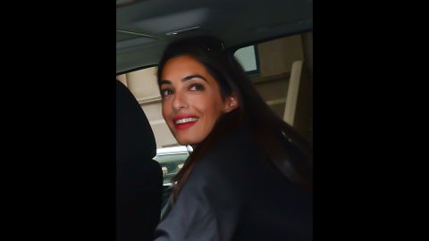 Alamuddin is photographed outside her hotel in New York on March 19.