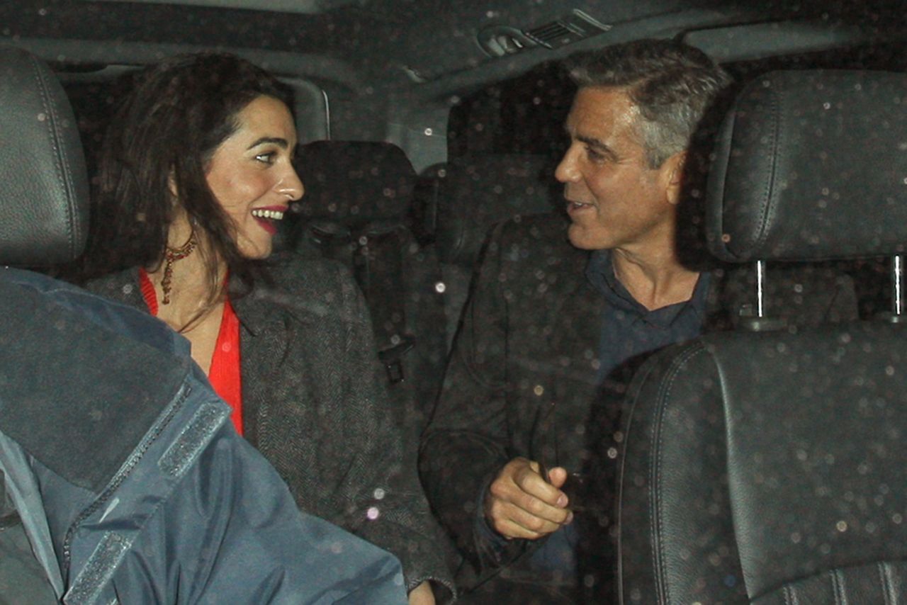 Amal Alamuddin, an Oxford-educated lawyer from England, married George Clooney in September 2014.  Here the couple are seen leaving Berners Tavern in London on October 24, 2013. 