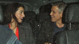 Clooney and Alamuddin leaving Berners Tavern in London on October 24, 2013.