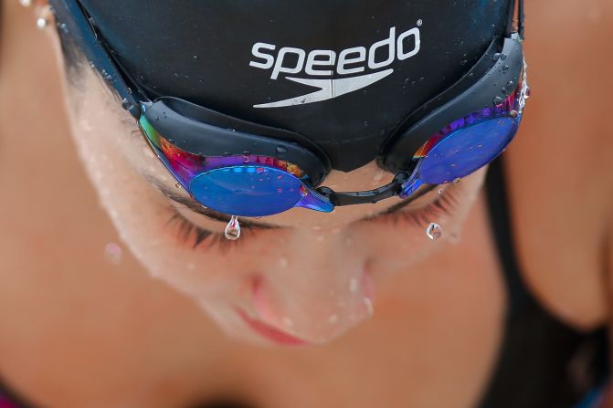 Swimmer Suzan Karen Oro competes in the 100-meter butterfly on Tuesday, April 22, in Sao Paulo, Brazil. It was day two of the Maria Lenk Trophy, a swimming tournament in Brazil.