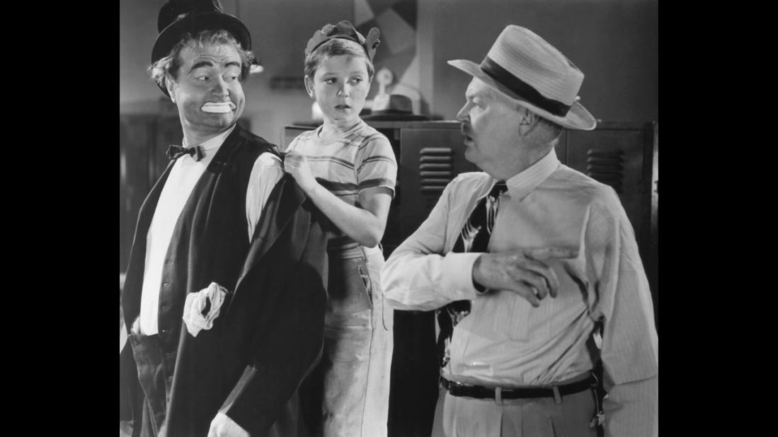 From left, Red Skelton, Loring Smith and Tim Considine in "The Clown" in 1953. Skelton was a radio and television comedian and best known for his  television show "The Red Skelton Show." His father was a circus clown who died two months before he was born. Skelton delighted audiences as the sentimental clown for 20 years. He even produced dozens of clown paintings. 