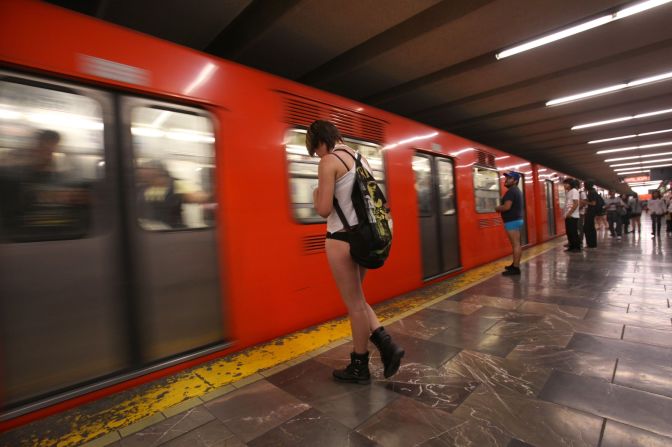 The city's subway system is efficient and great for people-watching, such as during the annual No Pants Subway Ride on January 12, 2014.