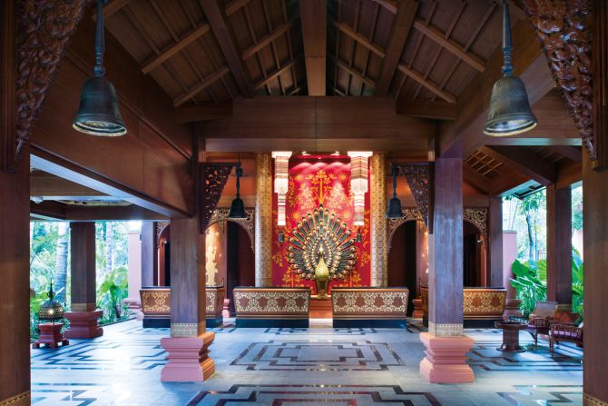 <strong>Crowne Plaza Resort Xishuangbanna, Yunnan</strong><br /><strong>Architect: </strong>P49Deesign; Peridian International, Inc. (Landscape)<br /><strong>Status: </strong>Opened in 2013<br /><strong>Rooms: </strong>520<br /><strong>Fast fact: </strong>In keeping with its Dai theme (an ethnic group living in the area), the hotel has its own functioning temple. A monk is invited to sit at the temple every Wednesday and Friday from 3-5 p.m. for a chat with guests.<br /><a target="_blank" target="_blank"><em>Crowne Plaza Resort Xishuangbanna</em></a><em>, Mannongfeng District, 2nd Phase, Tourism Area of Xishuangbanna, Jinghong, Yunnan Province; +86 691 272 8888</em>