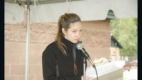 Erin Schwantner hosted the opening ceremony at the 2012 Out of the Darkness walk in Olympia, Washington.