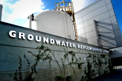 California's Orange County Water District (OCWD), has a plant that recycles used water and returns it to the drinking supply. <br />It is expanding production to 100 million gallons per day, enough for 850,000 people.