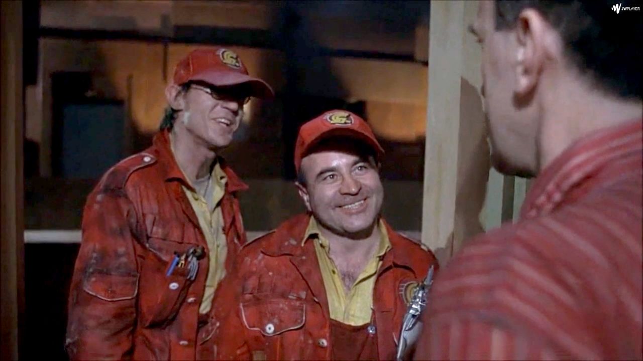 In 1985's<strong> "Brazil,"</strong> Hoskins, here with Derrick O'Connor, left, plays a repairman from the bureaucratic and dysfunctional Central Services who's sent to fix a ventilation system.