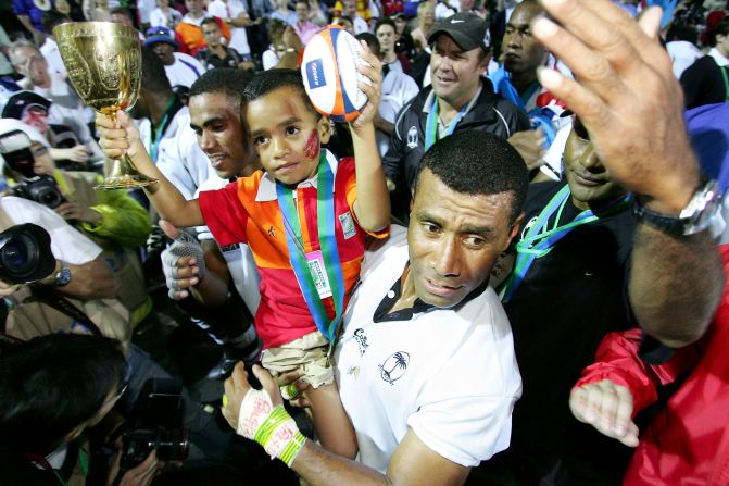 His career included two World Cup Sevens triumphs, the highlight of Serevi's career. The first came in 1997, while Serevi was able to celebrate the second, in 2005, with his young son.