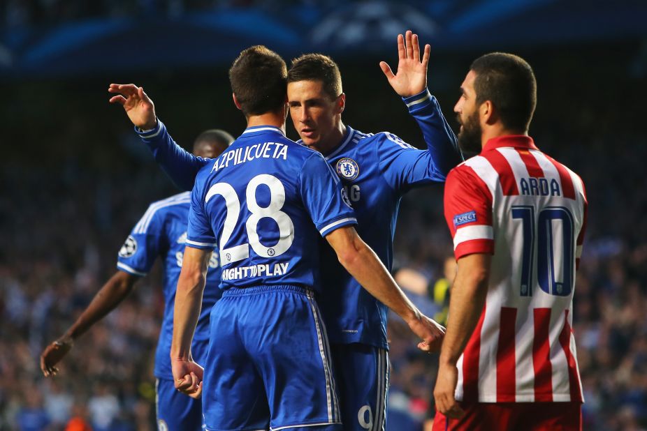 Chelsea finally made the breakthrough nine minutes before the interval when Fernando Torres fired home from inside the penalty area. Torres, who began his career at Atletico, refused to celebrate but the rest of his teammates enjoyed his strike.