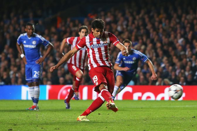 Diego Costa gave Atletico the lead from the penalty spot on 60 minutes after he was fouled by Samuel Eto'o. 