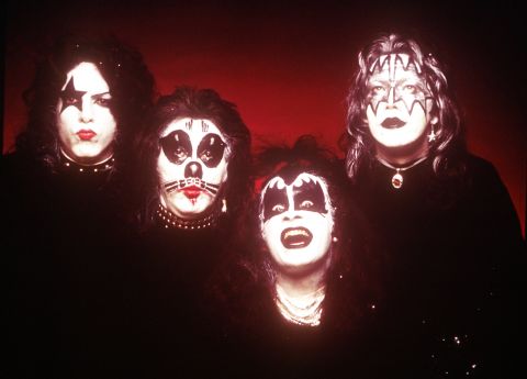 For 40 years, KISS has been enthralling fans with its hard-rock sound, over-the-top look and pyrotechnic shows. Although Gene Simmons has claimed <a href="http://www.esquire.com/blogs/culture/gene-simmons-future-of-rock" target="_blank" target="_blank">in Esquire magazine</a> that "rock is finally dead," KISS is one of the genre's most enduring bands. Here's a look back at the group over the years. From left, Paul Stanley, Peter Criss, Gene Simmons and Ace Frehley pose for KISS' first album in 1974.