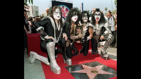 KISS received a star on the Hollywood Walk of Fame in 1999. The four original members, who had reunited in 1996, were on hand for the unveiling. 