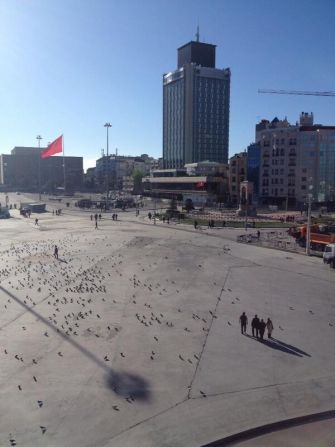 "Taksim Square is almost deserted, with the exception of police and barriers," he says. "The police block civilians from entry."