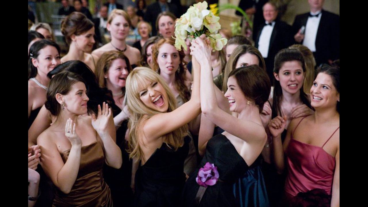 <strong>"Bride Wars":</strong> Sometimes the worst guest is your best friend. Kate Hudson, center left, and Anne Hathaway play battling Bridezillas whose weddings are inadvertently scheduled on the same day in this 2009 movie.