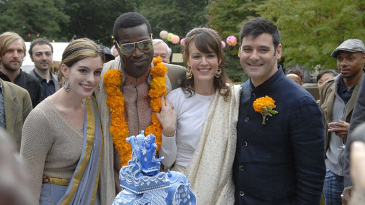 <strong>"Rachel Getting Married":</strong> A bride (Rosemarie DeWitt, second from right) has enough to worry about without wondering if her sister (Anne Hathaway, left), freshly released from rehab, is going to spoil the wedding day with her bad behavior in this 2008 film.