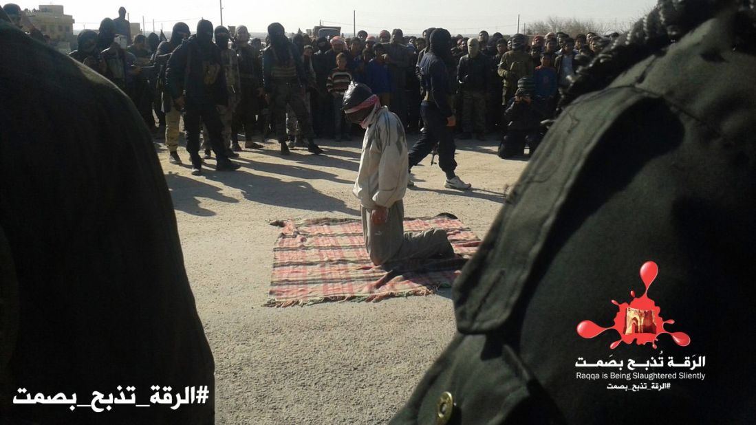 Other images provided to CNN purport to show members of ISIS preparing to execute prisoners by gunshot.