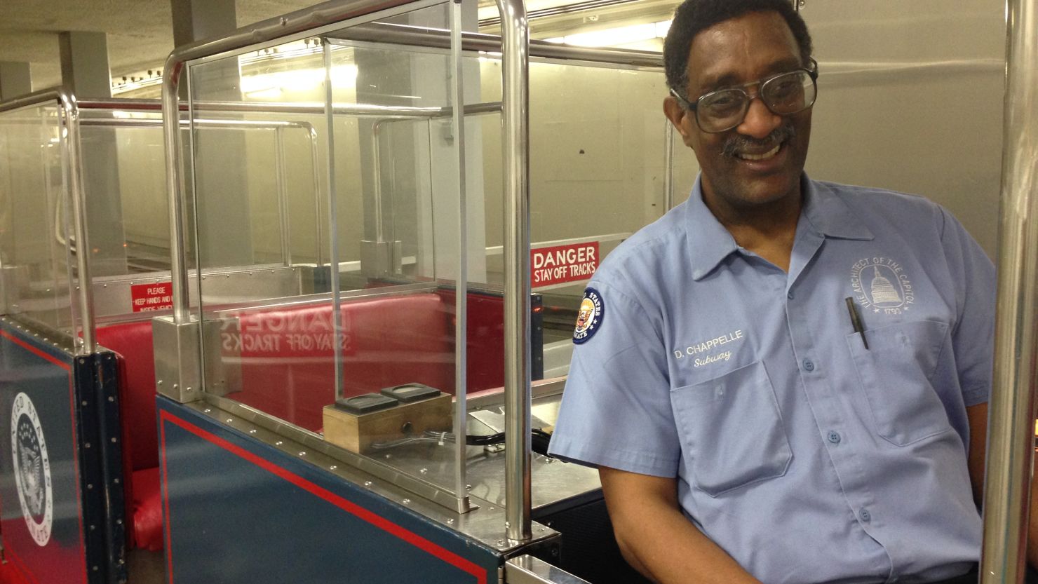 By one estimate, Daryl Chappelle has made 130,000 trips conducting the Capitol's underground subway. 
