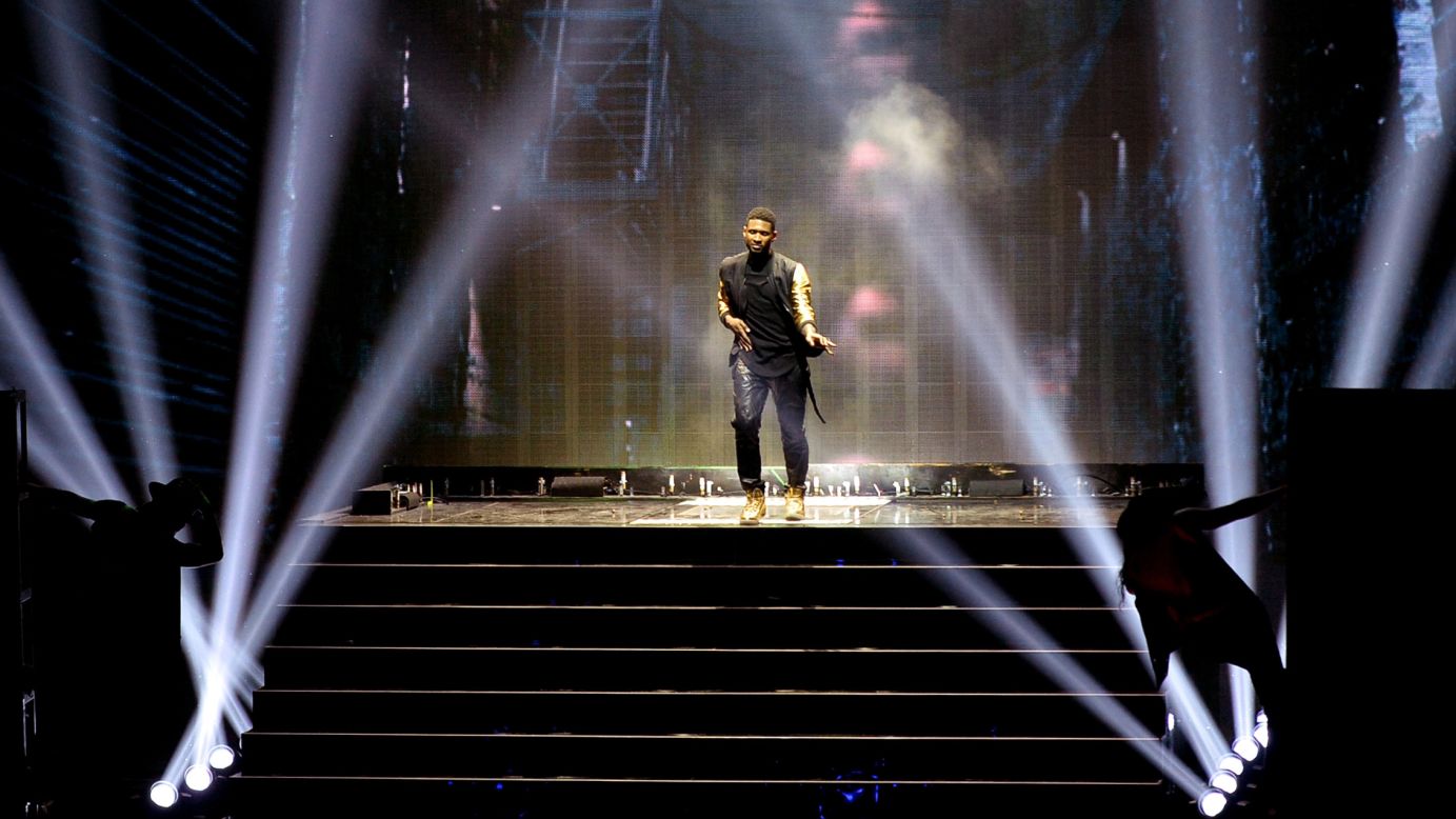 Usher performs. 