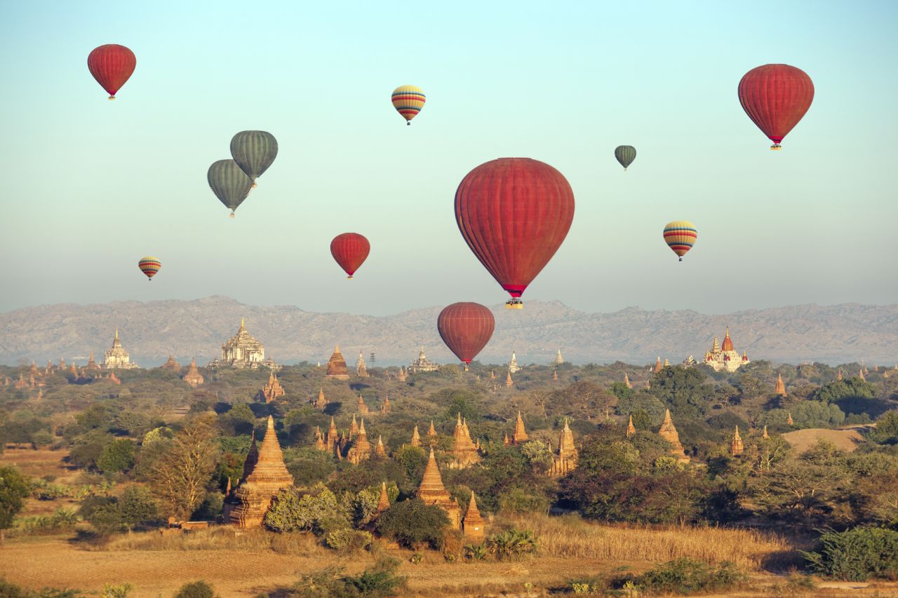 From the air, you can spot more than 4,000 pagodas and temple in what was the capital of the first Myanmar Empire. 