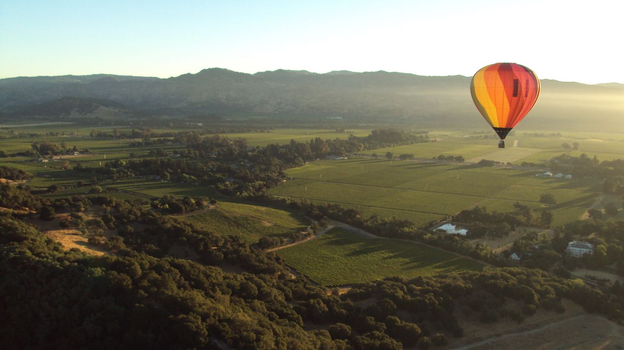Travelers could board a hot air balloon for a tour of Napa Valley, California, way before the region became famous for its wine. 