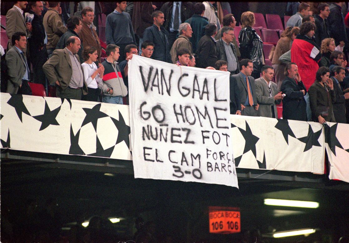 Van Gaal proved to be a divisive figure during his time at Barcelona and lasted less than a year in the job in his second spell in charge in 2002, with a string of bad results proving to be his downfall.