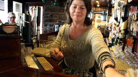 Since Ireland banned indoor smoking, pubs are "much cleaner," says bartender Trish Morierty.