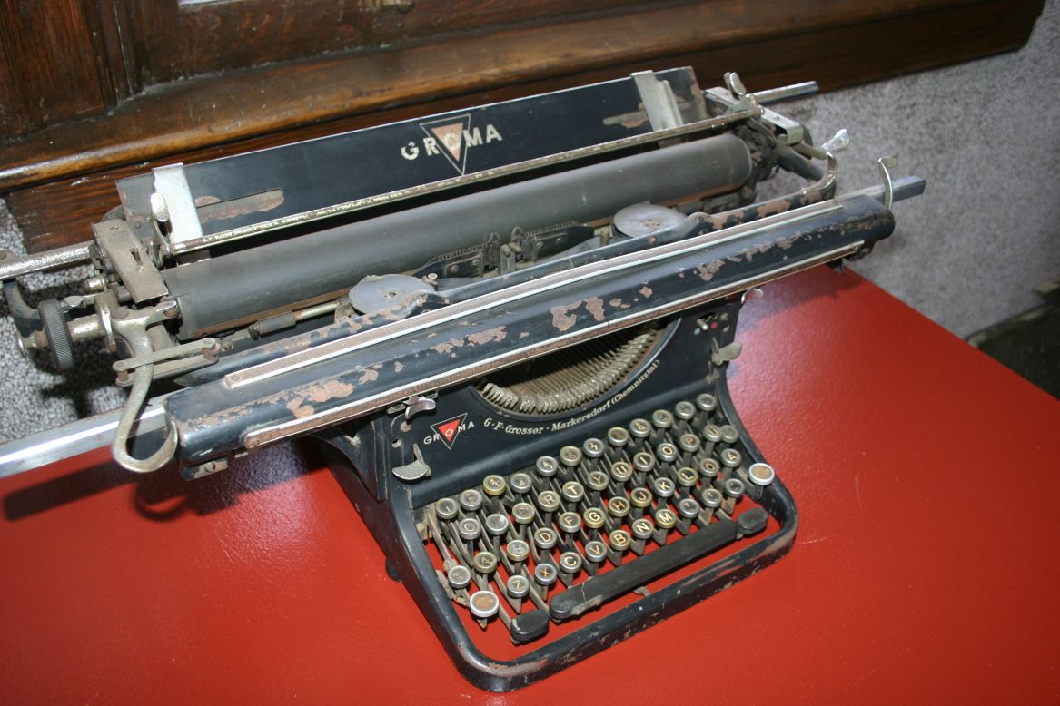 According to the Bessemer Hall of History Museum in Alabama, this typewriter came from Adolf Hitler's  "Eagle's Nest" near Salzburg, Austria. It was brought to the United States by a soldier assigned to the mountain retreat after the war.