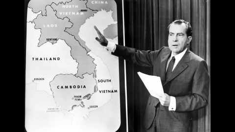President Richard Nixon addresses the nation in April 1970 to explain the expansion of the Vietnam War into Cambodia. Anti-war activists all over the country, including at Kent State, saw this as a betrayal by the President, who promised to end the war when he was elected fewer than two years earlier.