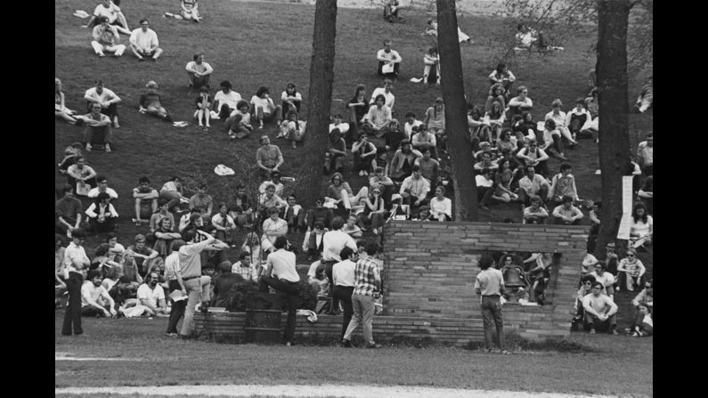 On Friday, May 1, 1970, students at Kent State stage a protest on campus, the first in a series of protests. 