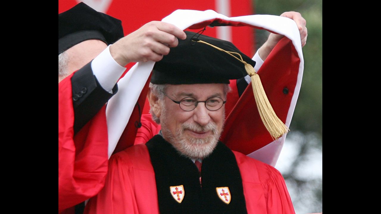 Steven Spielberg, who studied film production and electronic arts at California State University, Long Beach, was awarded an honorary degree from Boston University on May 17, 2009. 