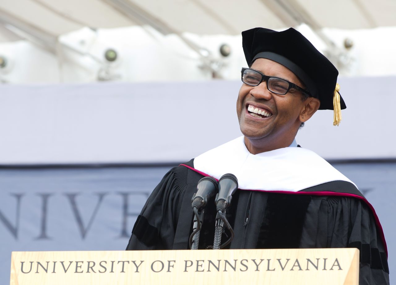Denzel Washington, who majored in drama and journalism, spoke at the University of Pennsylvania's commencement ceremony on May 16, 2011. He <a href="http://gradspeeches.com/2011/university-of-pennsylvania/denzel-washington" target="_blank" target="_blank">told the audience</a>, "I've found that nothing in life is worthwhile unless you take risks, nothing."