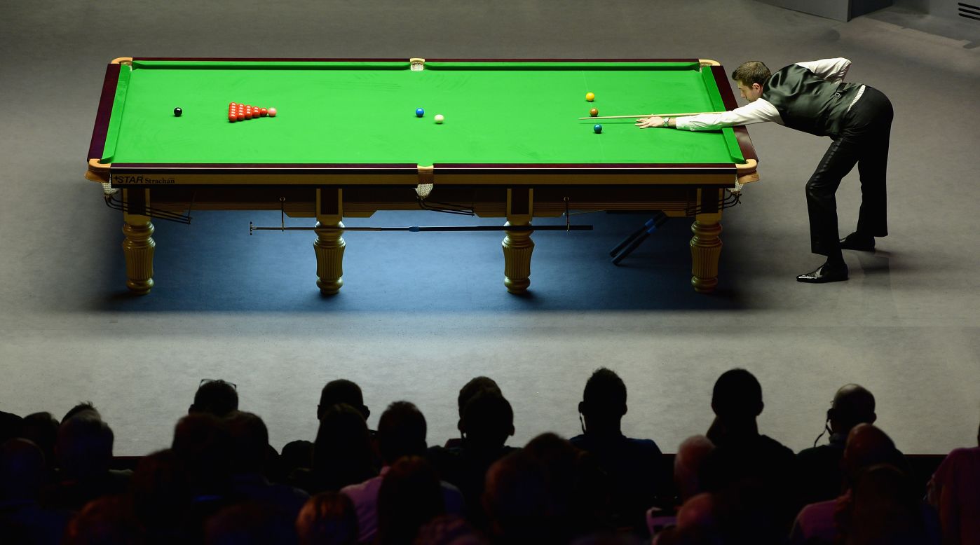 Mark Selby plays a shot during the World Snooker Championship final Sunday, May 4, in Sheffield, England. Selby defeated Ronnie O'Sullivan to win his first world championship and prevent O'Sullivan from winning his third straight.
