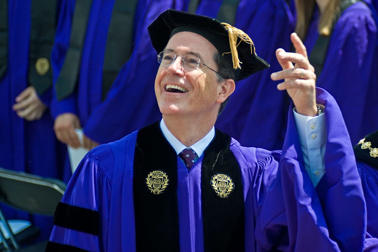 Stephen Colbert, who studied philosophy and theater as an undergraduate, gave the commencement speech at Northwestern University on June 17, 2011. <a href="http://www.northwestern.edu/newscenter/stories/2011/06/colbert-speech-text.html" target="_blank" target="_blank">He said</a> of his major, "I not only loved studying theater, I loved being a theater major. It gave me an excuse to brood, to grow a beard, to wear black 'at' people. I didn't just want to play Hamlet, I wanted to be Hamlet."     