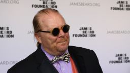 Celebrity chef Mario Batali is pictured on the red carpet at the 2014 James Beard Awards.