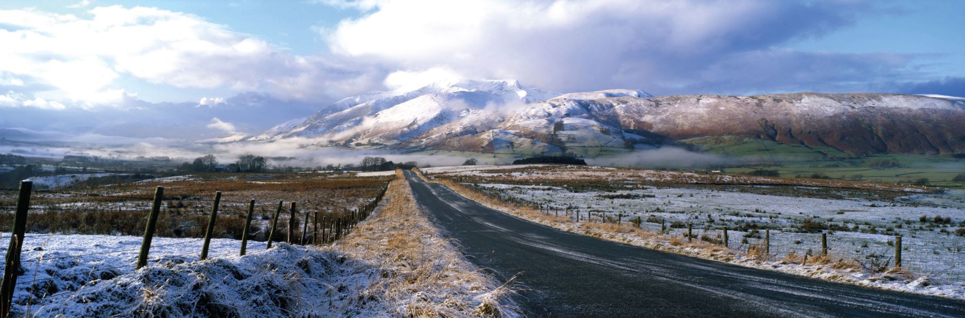 Blencathra is often dusted with snow in the winter. 