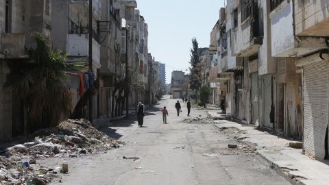 The neighborhood of Baba Amro in the central Syrian city of Homs on March 15, 2014.