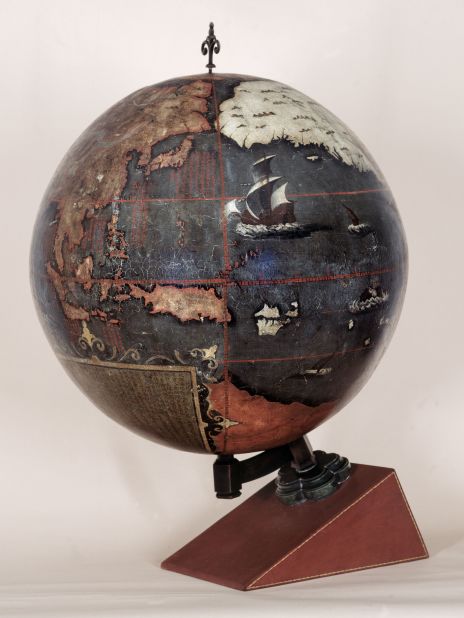 This is the oldest terrestrial globe known to be made in China. It dates to 1623.