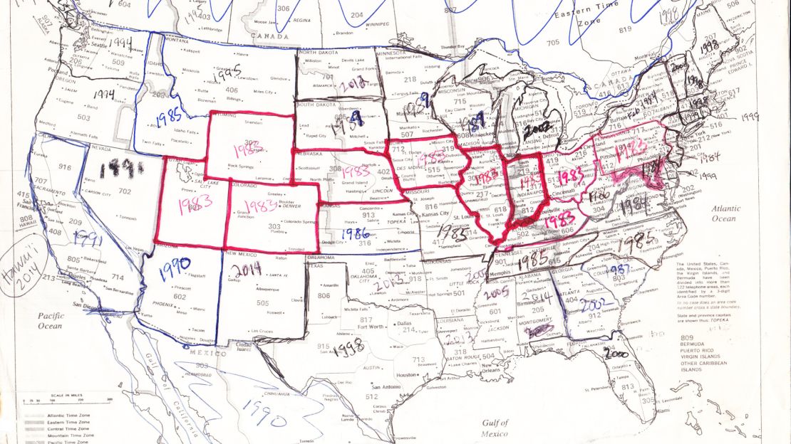 Holly Kearl's father started documenting her travels on this map when she was a kid.