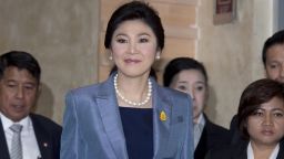 Thai Prime Minister Yingluck Shinawatra leaves the Constitutional Court in in Bangkok.