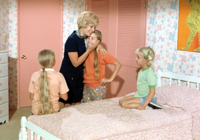 There are the good, All-American moms. "The Brady Bunch's" Carol Brady -- played by Florence Henderson -- always knew the right thing to say and had the warm hug to give. Her daughters -- Jan (Eve Plumb, left), Marcia (Maureen McCormick, center) and Cindy (Susan Olsen) -- looked up to her. 
